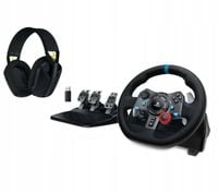 Kierownica Logitech G29 Racing Wheel z pedałami + Słuchawki do PS5 PS4 PC