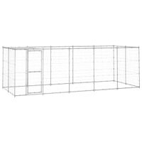 Kojec dla psa, z zadaszeniem, stal galwanizowana, 12,1 m²