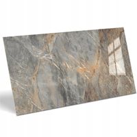 PŁYTKI ŁAZIENKOWE SZARO-BEŻOWY KAMIEŃ GRES MARMUR OLIVE BRASS 60x120 POŁYSK