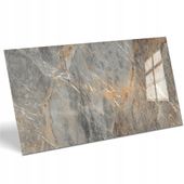 PŁYTKI ŁAZIENKOWE SZARO-BEŻOWY KAMIEŃ GRES MARMUR OLIVE BRASS 60x120 POŁYSK