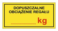 Naklejki samoprzylepne BHP 10x5 cm Dopuszczalne obciążenie regału