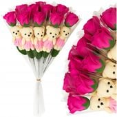 MIŚ Z RÓŻĄ BUKIET UPOMINEK NA PIKU PREZENT DLA NAUCZYCIELKI ZESTAW