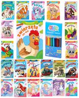 MEGA DUŻY ZESTAW PAKIET KOLOROWANEK MALUSZKOWE MALOWANIE KOLOROWANKI 22 SZT