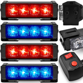 DIODOWE KOGUTY LED STROBOSKOPY LAMPY OSTRZEGAWCZE 12V 24V NIEBIESKO-CZERWONE