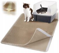 Bardzo Duża Mata Pod Kuwetę Dwuwarstwowa Podkładka Dla Kota 75X55 Beżowa