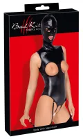 bad kitty body skorzane ouvert z maską 2xl regulowane czarne