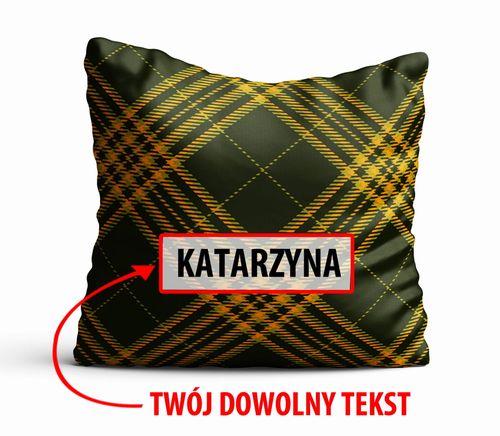 Poduszka Dekoracyjna KRATA  z Twoim napisem KR10 na Arena.pl