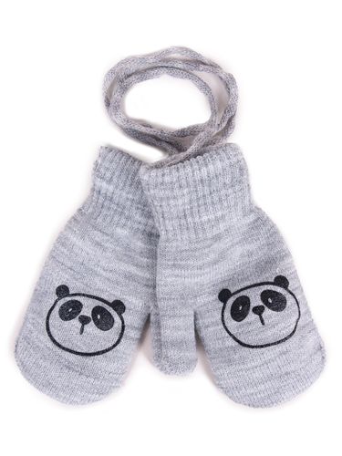 Rękawiczki chłopięce jednopalczaste szare z pandą 10 YOCLUB na Arena.pl