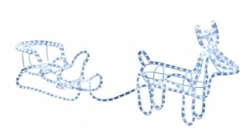 Renifer Świąteczny z Saniami Figurka Świecący LED NIEBIESKI Zewnętrzny Duży na Arena.pl