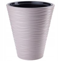 DONICA DONICZKA OKRĄGŁA NA KWIATY 40CM SZAROBEŻOWA