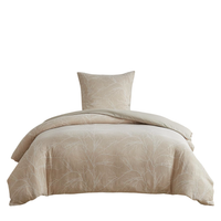 Pościel 155x220 beżowa z poszewką 80x80 mikrofibra miękka całoroczna