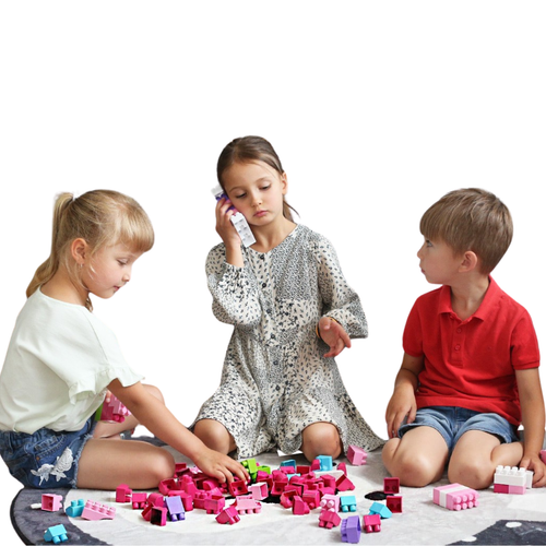 Zestaw Klocków 90 Elementów Pastelowe Kolory Konstruowanie Budowle  6559 na Arena.pl