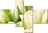 130CM 90 OBRAZ 4 ELEM DELIKATNE TULIPANY ŚCIENNY
