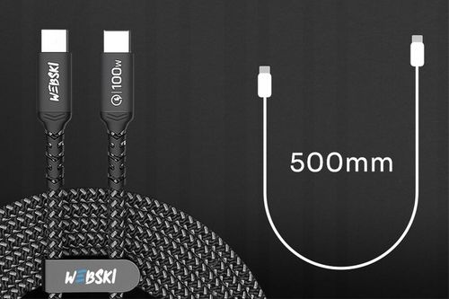 MOCNY KABEL C-C 100W 0,5m I SZYBKA MOCNA UNIWERSALNA ŁADOWARKA 40W QC/PD na Arena.pl