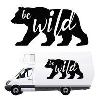 NAKLEJKA NA SAMOCHÓD niedźwiedź napis KAMPER przyczepę kempingową 140 cm