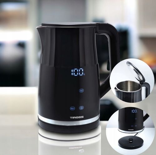 Czajnik elektryczny Tiross wewnętrzne ze stali nierdzewnej 2200 W czarny na Arena.pl
