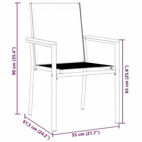 Zestaw do jadalni w ogrodzie 5 pcs Czarny Textilene i stal na Arena.pl
