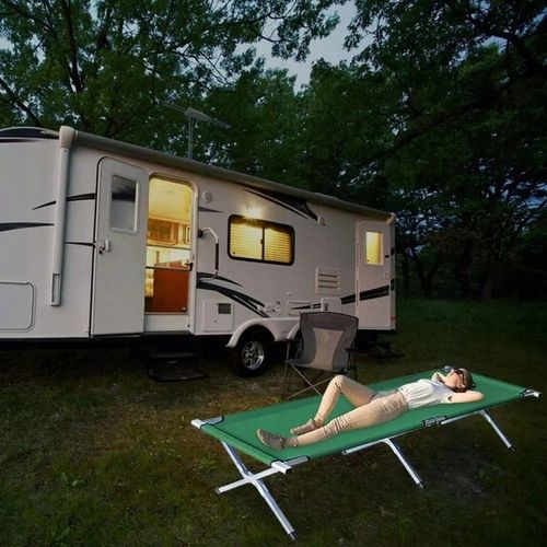 Działkowe Łóżko Polowe Turystyczne Leżak Leżanka XXL Odcień granatu TP190G na Arena.pl