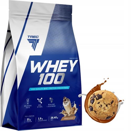 PYSZNE BIAŁKO WPC Trec Whey 100 700g PROTEINY NA MASĘ MIĘŚNIE DO TRENINGU na Arena.pl