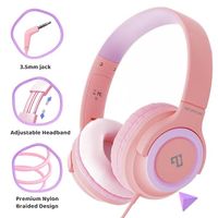 INFURTURE słuchawki nauszne przewodowe różowe