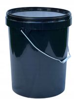 Wiaderko plastikowe czarne 20 L z pokrywką