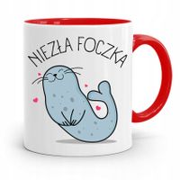 Kubek Czerwony Śmieszny Zabawny Niezła Foczka Z Nadrukiem Ze Zdjęciem