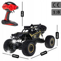 DUŻY SAMOCHÓD ZDALNIE STEROWANY NAPĘD 4x4 AUTO PILOT RC METAL ŚWIATŁA 50cm
