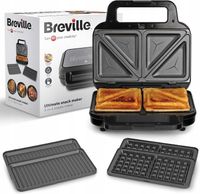 Opiekacz Breville VST098X 3w1 Trójkąty Gofry Panini/Grill 900W