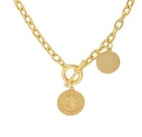 naszyjnik toggle z monetką i blaszką(c21/wio/02au)