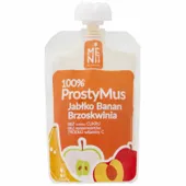 100% Prosty Mus- Jabłko, Banan, Brzoskwinia 100g