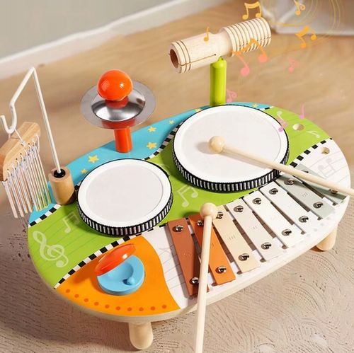 MUZYCZNY STOLIK Z DREWNA INTERAKTYWNY SENSORYCZNY MONTESSORI EDUKACYJNY na Arena.pl