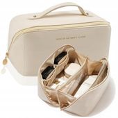 KOSMETYCZKA DAMSKA ROZKŁADANA PODRÓŻNA SKÓRZANA NA KOSMETYKI KUFEREK