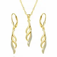 KOMPLET BIŻUTERII ZŁOTEJ SKRZYDŁA SREBRO 925