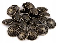 Metalowe guziki nawlekane kształt okrągły fi 22,7 mm złoty 5 szt.