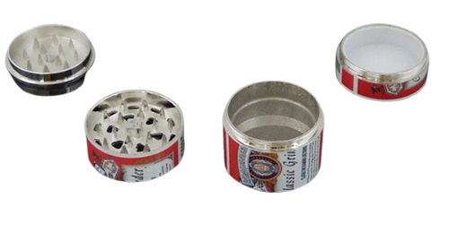 Młynek do Mielenia Tytoniu Ziół Suszu CBD  w Kształcie Puszki Czerwona na Arena.pl