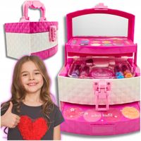 KOSMETYKI MAKEUP KUFEREK PREZENT DLA NIEJ CÓRKI 5-12 LAT duży ZESTAW 29 EL