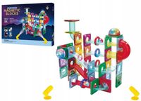 KLOCKI MAGNETYCZNE PANELE 110 EL DUŻY ŚWIECĄCY TOR KULKOWY DLA DZIECI