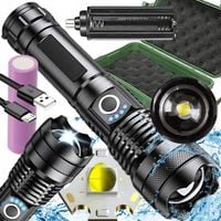 LATARKA TAKTYCZNA WOJSKOWA LED ZOOM MOCNA AKUMULATOROWA SURVIVAL USB C