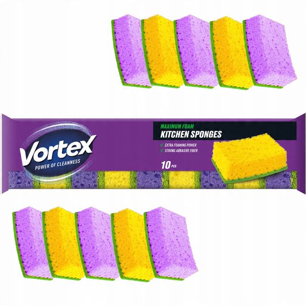 VORTEX Gąbki kuchenne 10 szt. zdjęcie 2