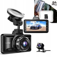 WIDEOREJESTRATOR + TYLNA KAMERA KĄT 150* AZDOME M01 NOC G-SENSOR KARTA 64GB