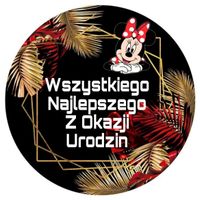 Opłatek na tort Urodziny 18 30 40 50 60 Balony Szampan Happy Birthday Tekst