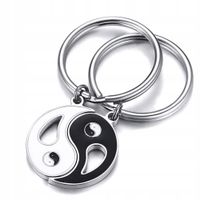 BRELOCZKI YIN YANG DLA PAR PRZYJACIÓŁ STAL PREZENT