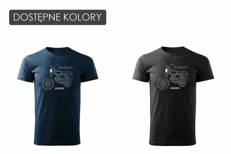 Koszulka motocyklowa z motocyklem Simson Enduro S50 S51 męska granatowa REGULAR S zdjęcie 3