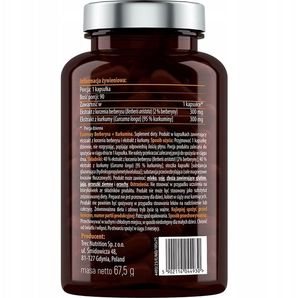 Essensey Berberyna Kurkumina 90 BERBERINE KURKUMA zdjęcie 3