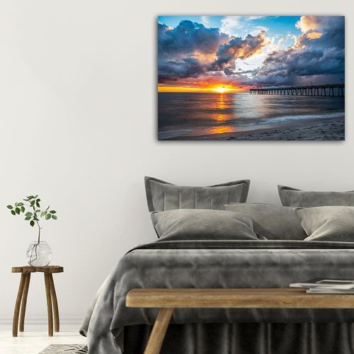 Deco Panel, Molo o zachodzie słońca 90x60 na Arena.pl