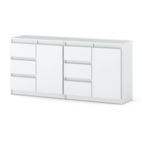 Komoda Biała 160cm Pojemna Nowoczesna Szafka Do Sypialni Salon 6 Szuflad