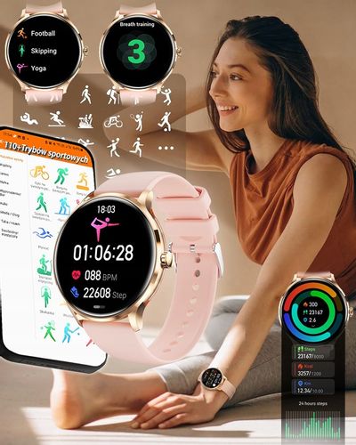 SMARTWATCH DAMSKI Z FUNKCJA ROZMOWY SPORT PULS POMIARY MENU PL SMART WATCH na Arena.pl