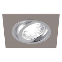 Podtynkowa LAMPA sufitowa ALUM D 03625 Ideus metalowa OPRAWA do zabudowy WPUST kwadratowy beżowy chrom