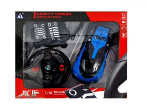 Samochód ZDALNIE STEROWANY RC AUTO KIEROWNICA PEDAŁY Niebieski na Arena.pl