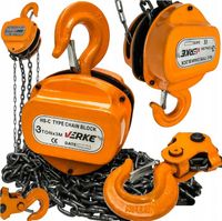 WYCIĄGARKA WCIĄGARKA ŁAŃCUCHOWA RĘCZNA WARSZTATOWA WCIĄGNIK 3T TONY 3m